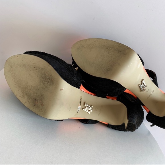 Janiko Designer Peeptoe Spiked Platform Heels - Picture 6 of 8